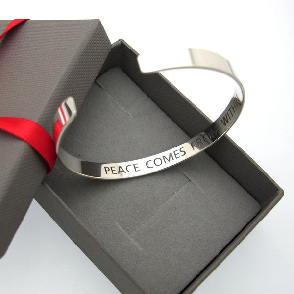 Proverbs bangle in Sterling silver