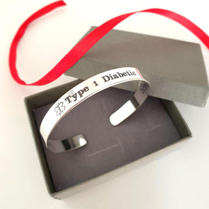 Type 1 Diabetic Bracelet - Custom Med Alert Jewelry