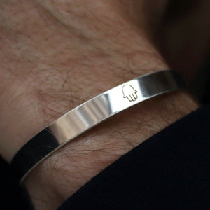 Jewish bracelet - Hamsa Cuff bracelet in sterling Silver