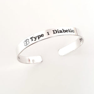 Type 1 Diabetic Bracelet - Custom Med Alert Jewelry