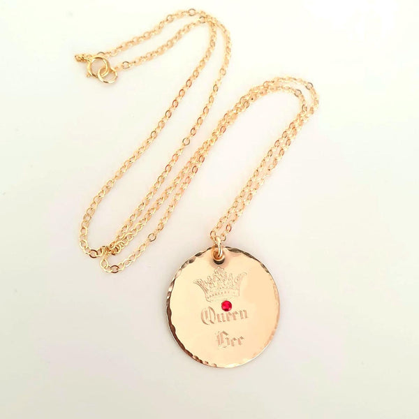 Royal Queen Necklace - Gold Filled Crown Pendant 