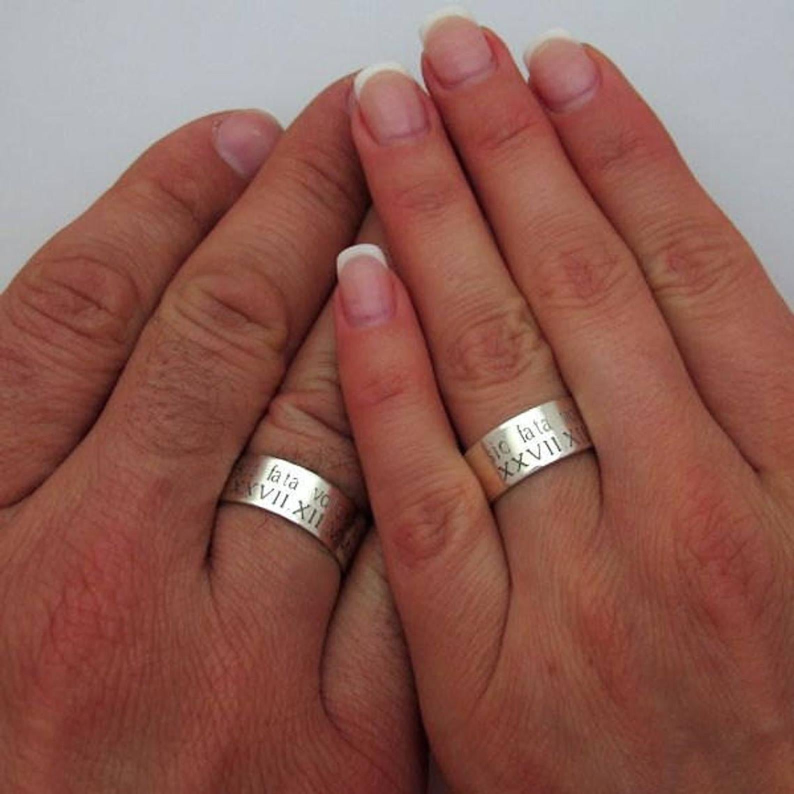 Wedding Ring Band Set Palladium Sterling Silver Mens Women Couples Rin –  Horse Creek Company