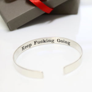 Engraved Tattoo Bracelet in Sterling Silver – Custom Jewelry Gift for Him or Her