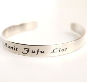 Engraved Tattoo Bracelet in Sterling Silver – Custom Jewelry Gift for Him or Her