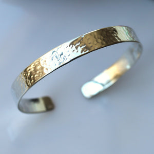 Hammered Sterling Silver Bracelet - Hidden Message Cuff