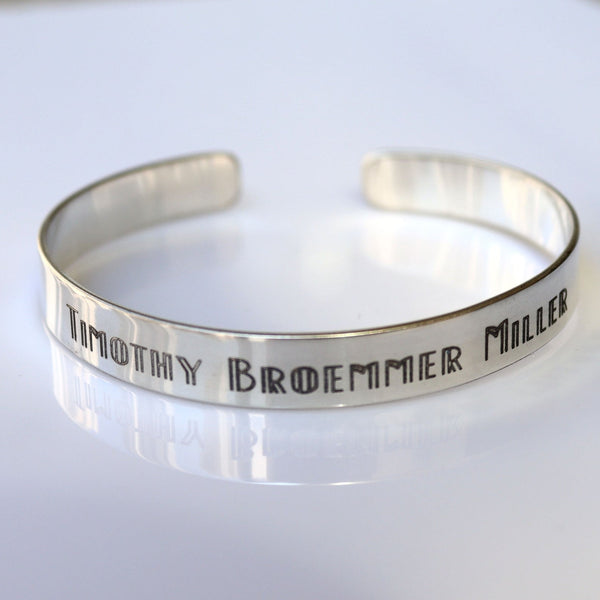 Name Bracelet - Sterling Silver Cuff