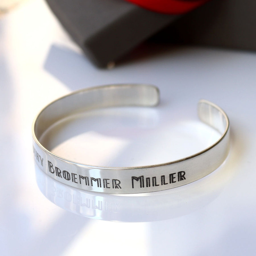 Name Bracelet - Sterling Silver Cuff for men