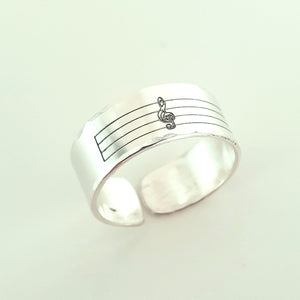Treble Clef Ring - Custom Sterling Silver Music Ring