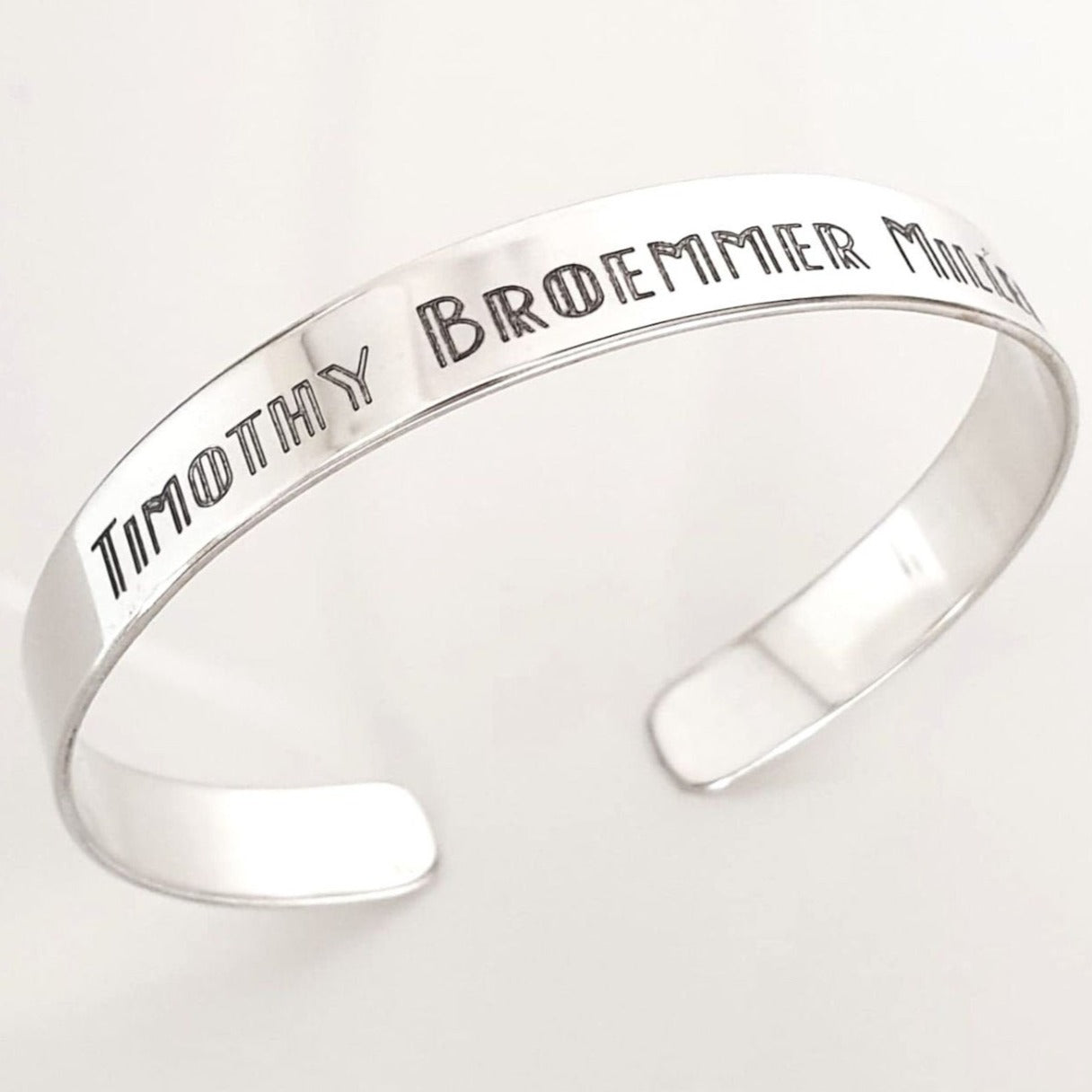 Name Bracelet - Sterling Silver Cuff Bracelet for men Personalized Cuff -  Nadin Art Design - Personalized Jewelry