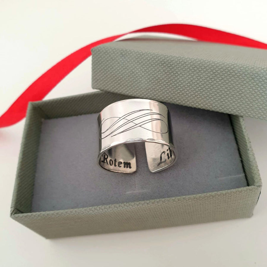 Ring for Couples - Personalized Infinity Silver Band
