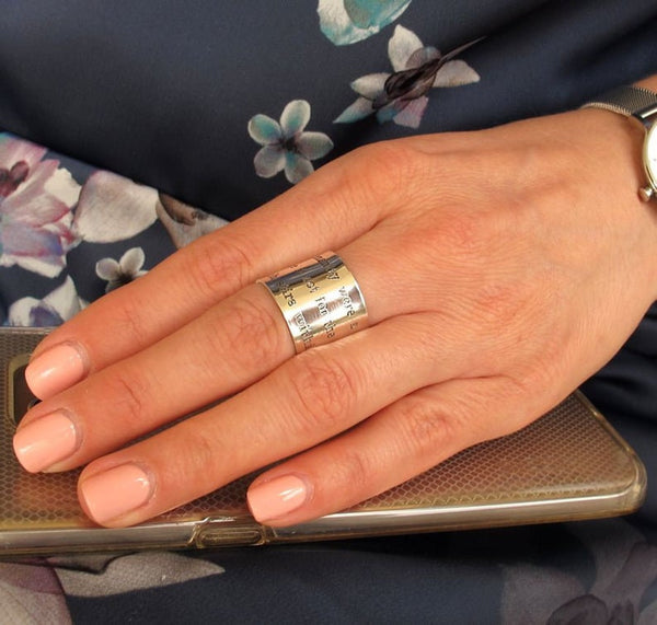 Men's Sterling Silver Wide Ring – Isaiah 43:1 Bible Verse Jewelry