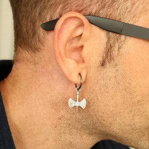 Double Axe Earring - Mens Single Earring
