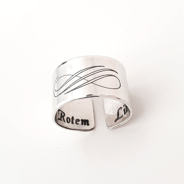 Men's Sterling Silver Wide Ring – Isaiah 43:1 Bible Verse Jewelry