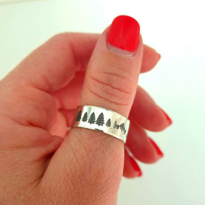 Mountain Ring - Personalized Gift For Hiker