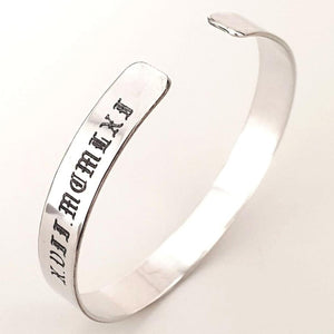 Anniversary Gift For Husband - Sterling Silver Cuff Bracelet  for men