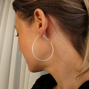 Ultra Thin Hoop Earrings - Lightweight Teardrop Earrings