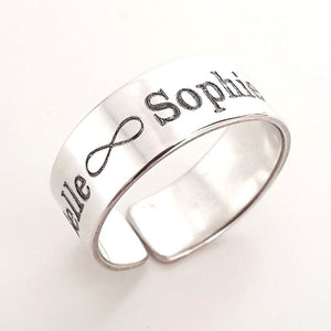 2 names ring with infinity symbol - Forever Ring for Couples 