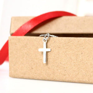 Cross Necklace - Silver Cross Pendant for Men