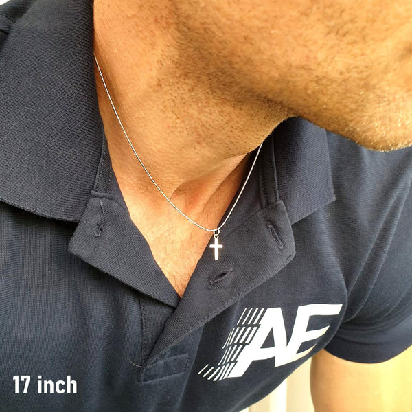 Cross Necklace - Silver Cross Pendant for Men