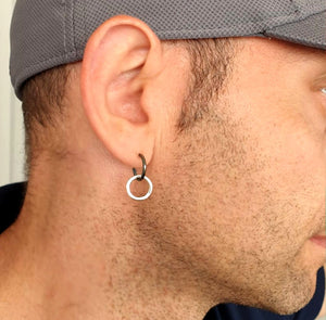 Mens Dangle earring earring for men Mens black dangle Earring Nadin Art Design Personalized Jewelry