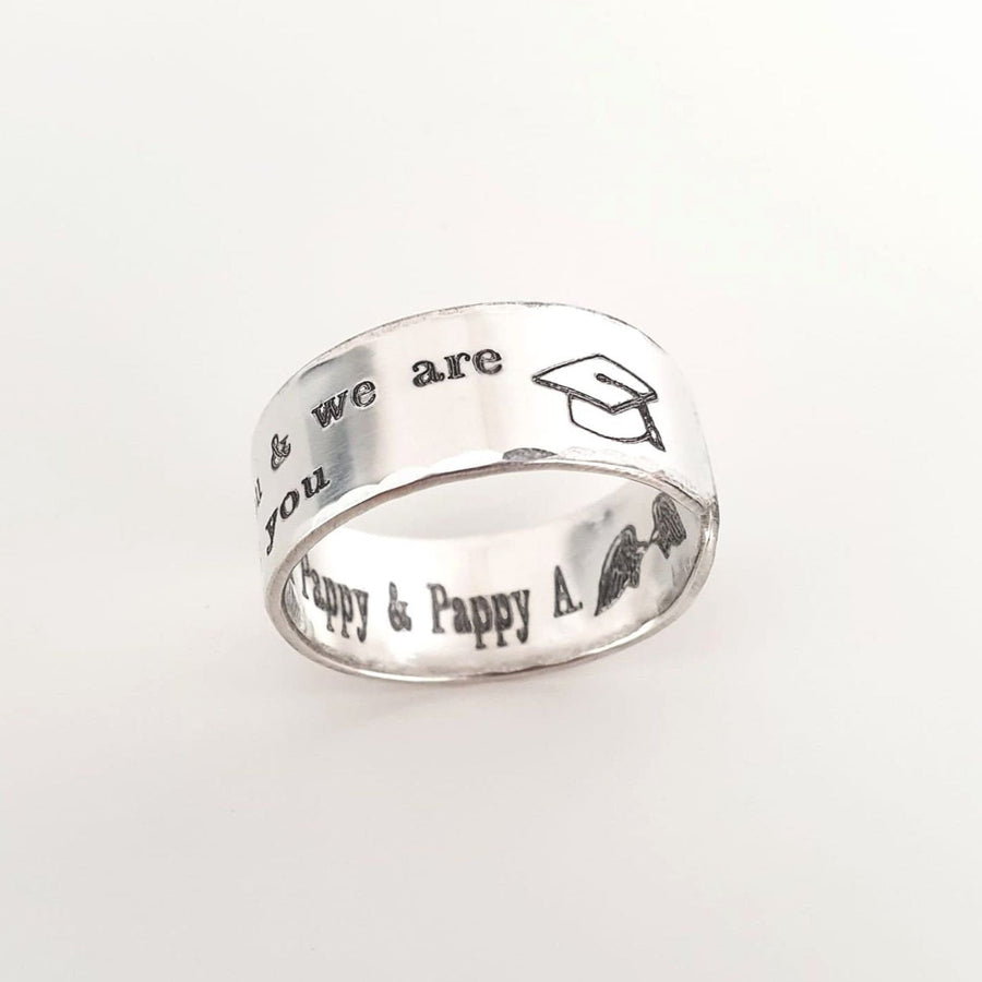 Graduation Ring in Sterling Ring - Custom High School Class Ring