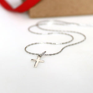 Cross Necklace - Silver Cross Pendant for Men