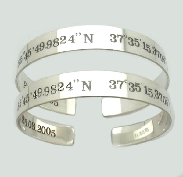 Latitude Longitude Bracelet - Birthday Gift for Men