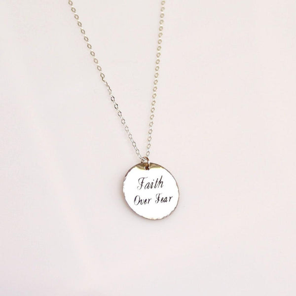 Coin Disc Necklace - Custom Name Necklace