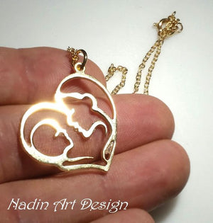 Mother Daughter Pendant necklaceMom Child Necklace