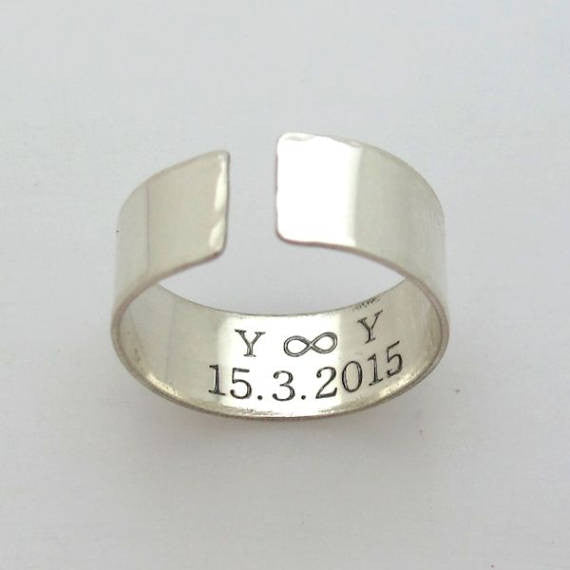 Unique Sterling Silver Band with text