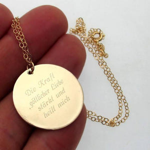 Photo engraving Pendant Necklace - Custom Picture engraved Disc Necklace