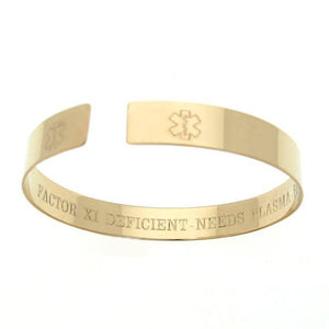 Medical ID Bracelet - Medical Emergency Symbol gold Bracelet
