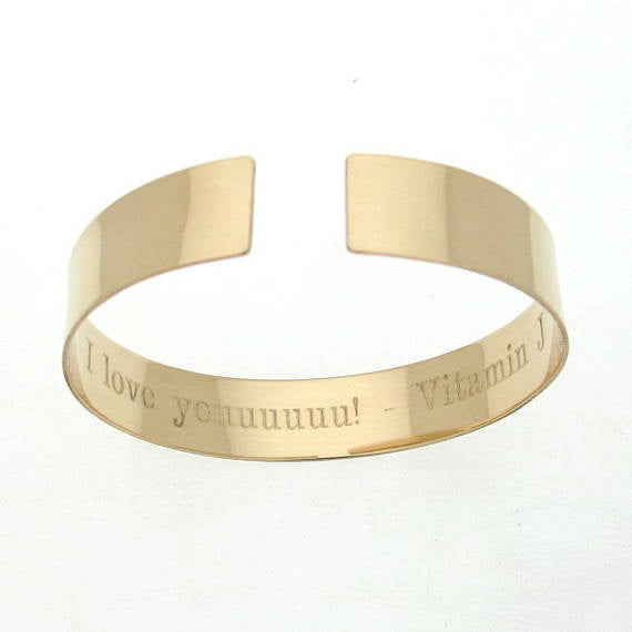 Wide gold bracelet