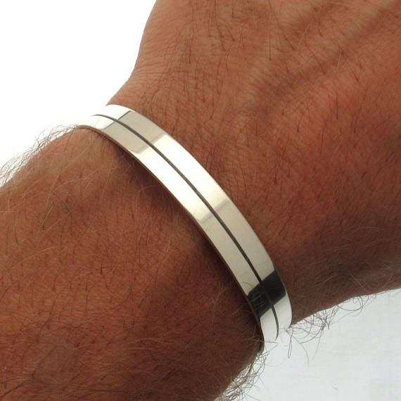 middle line cuff bracelet for men