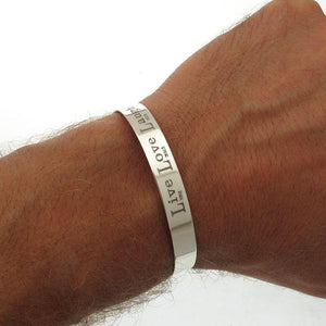 Personalized Mens Silver Bracelet