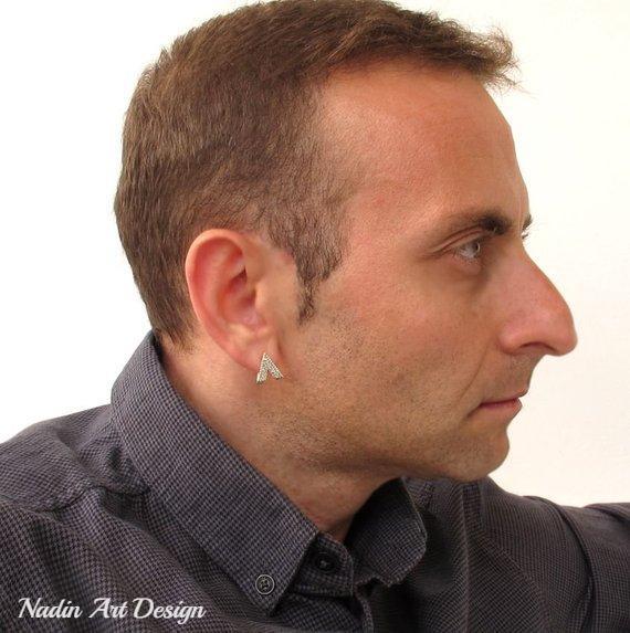 Single Triangle Earring for men - Men's Jewelry - Guys fashion earring ...