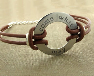 Medical Alert ID Leather Bracelet