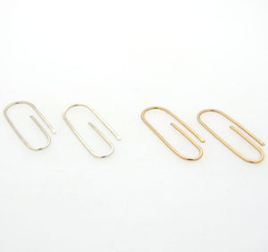 Gold Paper Clip Earrings