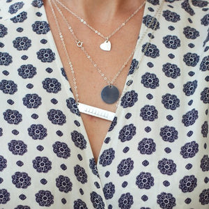 Black Disc Pendant Necklace