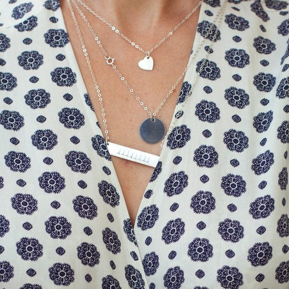 Black Disc Pendant Necklace