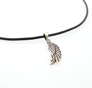 Wings Necklace for her - Chaotic jewelry - Leather Choker