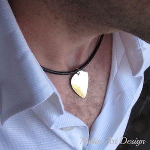 Guitar pick pendant cord necklace 
