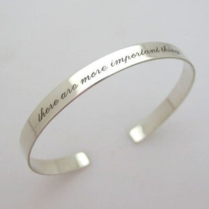 Message Cuff Bangle for her - "No Matter Where" Bangle
