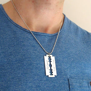 Custom Razor Blade Pendant Necklace for Men