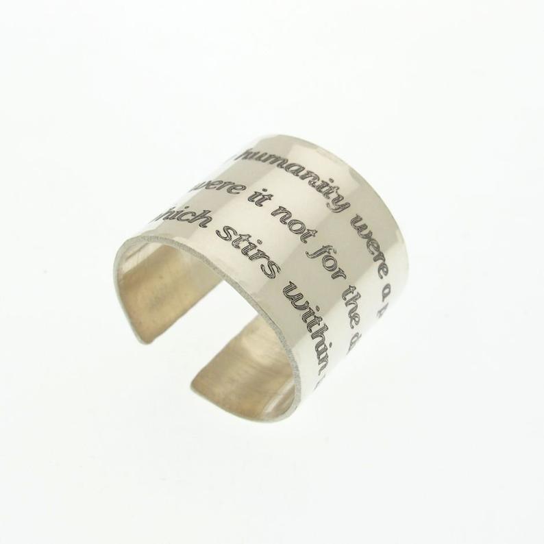 Custom Engraved Silver Wide Ring