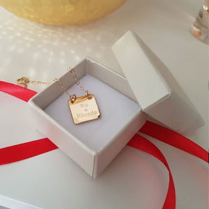 Personalized Gold Square Initials Pendant Necklace