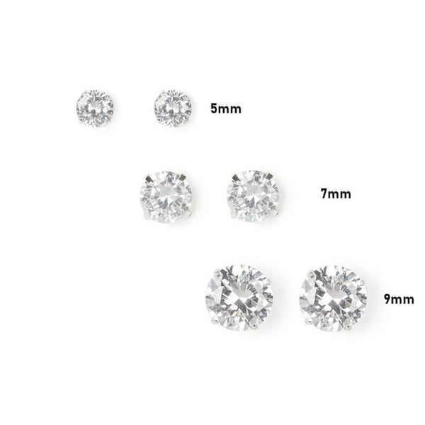 Round Crystal Stud earrings for men