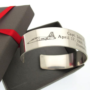 Air Force gift - Personalized Mens Cuff Bracelet