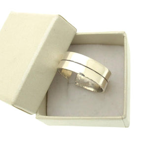 Center Line Sterling Silver Mens Ring