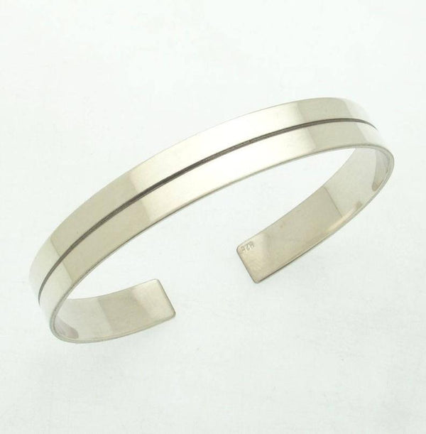 Center Line Sterling Silver Mens Ring